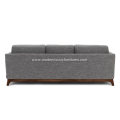 Ceni Volcanic Gray Fabric Sofa with Wooden Feet
